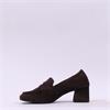 Paul Green Block Heel Elastic Pump - Brown Suede